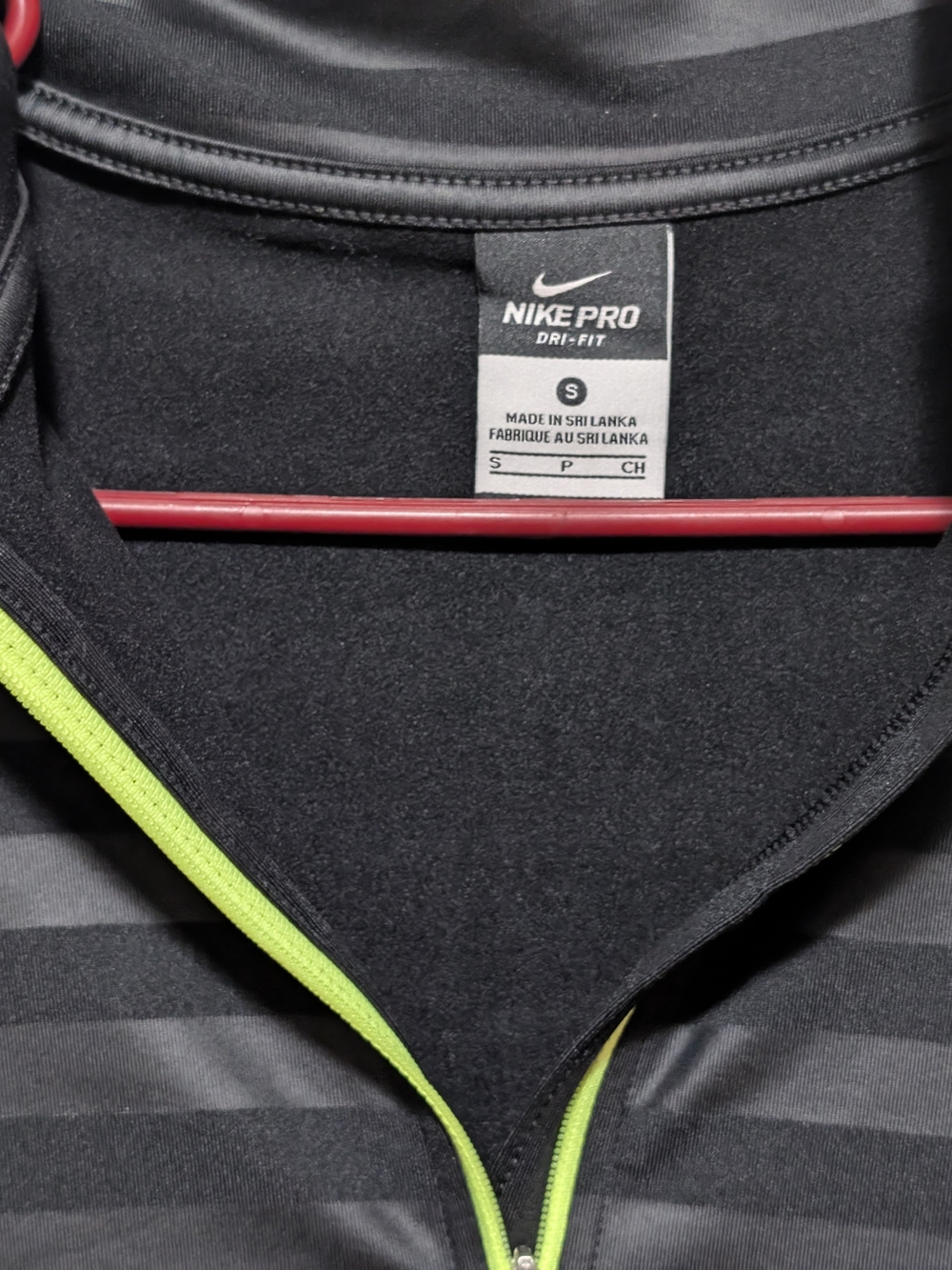 Nike Black Striped Half-Zip Sweatshirt with Neon Yellow Trim - Picture 3 of 10